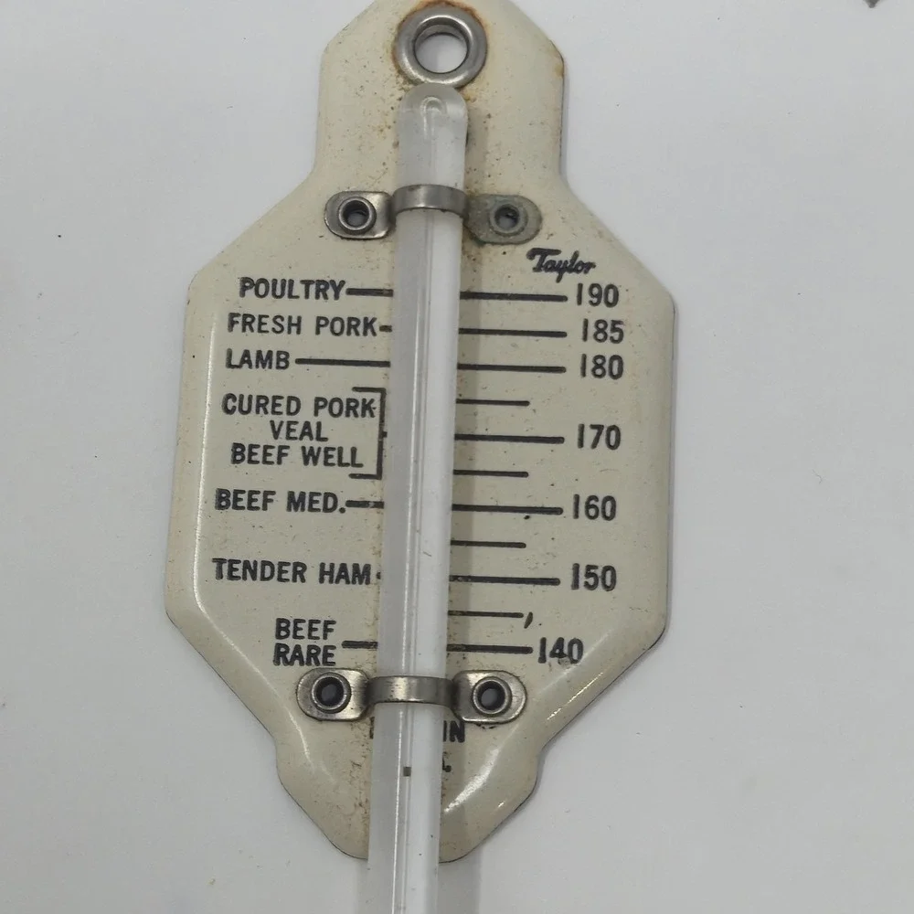 Vintage Taylor Roast Meat Thermometer And Skewer in Original Box